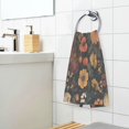 thumbnail image 3 of Yayeee 100% Cotton Hand Towels for Bathroom 16" x 28" Soft Absorbent Kitchen Towel, Dark Floral Pattern, 3 of 7