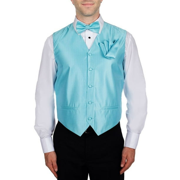 turquoise vest and tie