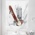 thumbnail image 1 of Teen Room Tapestry, Skateboard Boy Feet in the Sneakers and Jeans Illustration, Fabric Wall Hanging Decor for Bedroom Living Room Dorm, 5 Sizes, Brown Cream, by Ambesonne, 1 of 9