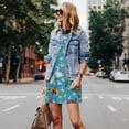 thumbnail image 4 of Fotbe Rooster And Chickens Vestido de Verano sin Mangas para Mujer – Vestido Midi Línea A, Estilo Camiseta Floral, Vestido Playero Casual y Fluido, 4 of 7