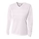 thumbnail image 1 of Camiseta de manga larga A4 con cuello en V y malla ojo de pájaro para mujer BLANCO M NW3255, 1 of 1