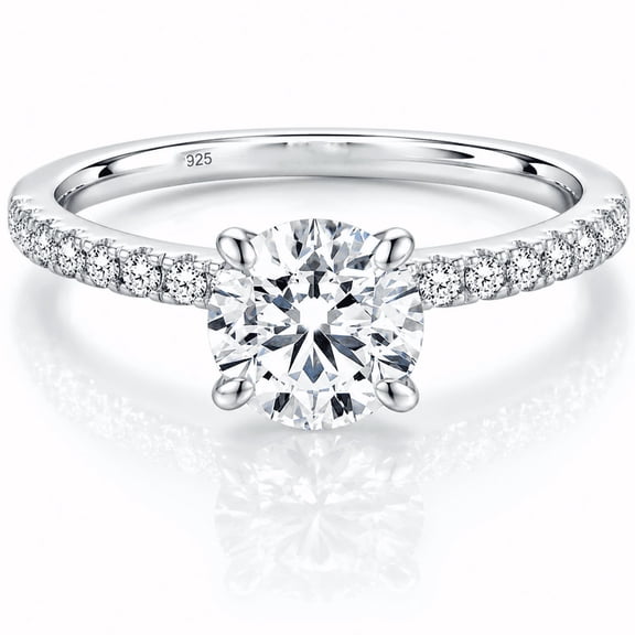 Diiro 1.25 CT Moissanite Engagement Rings for Women, D Color VVS1 Clarity, 925 Sterling Silver Round Cut Moissanite Wedding Promise Rings for Her Size 3-10