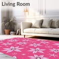 thumbnail image 2 of ODIKA 2'x3' Machine Washable Non-Slip Area Rug, Poinsettia Bloom Christmas Floral Holiday Floor Accent High Traffic Rug with Pad, Pink, 626331, 2 of 8