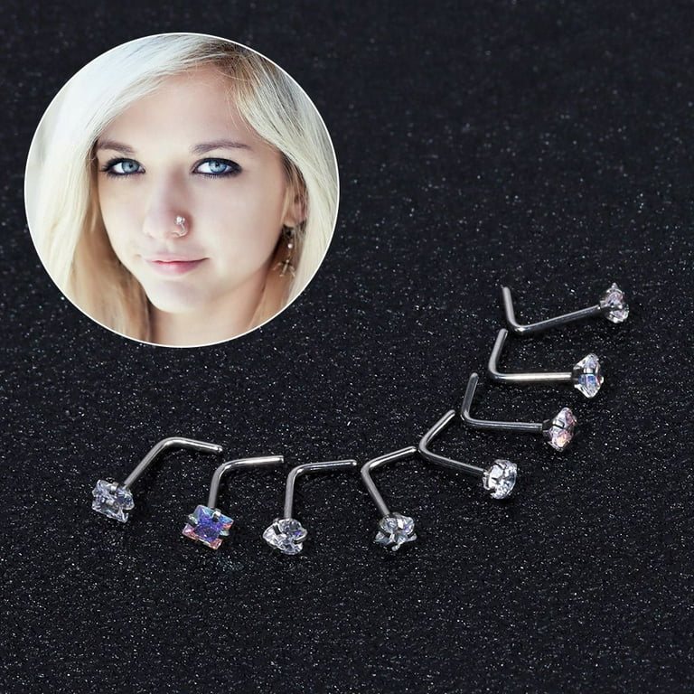 Sexy Crystal Screw Stud Surgical Steel Body Piercing Thin Gem
