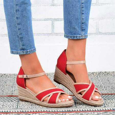 

Women s Ladies Fashion Casual Solid Open Toe Platforms Sandals Beach Shoes Black 6.14867