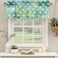 thumbnail image 2 of 2 Pack Valances for Window, Easter Rabbit Silhouette Short Curtains for Kitchen Bedroom Living Room, Spring Bunny Blue Green Ombre Rod Pocket Small Window Treatment Valance Drapes 42 x 18 Inch, 2 of 8