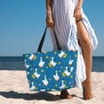thumbnail image 3 of Wukai Cartoon Goose Print Zipper Bag,large Beach Tote Bag,Waterproof Sandproof Bag,Grocery and Picnic Tote Travel Bag, 3 of 5