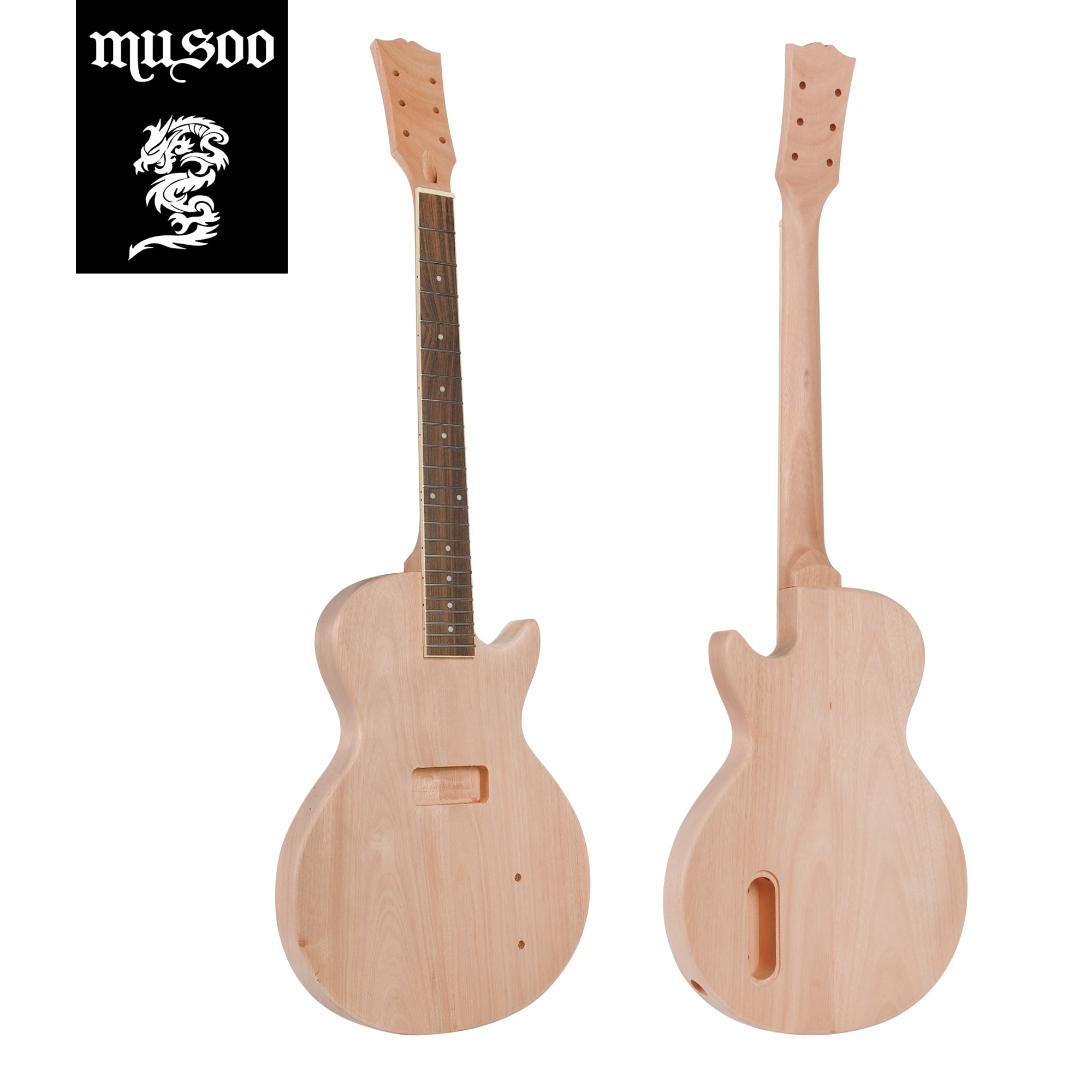 Batking Electric Guitar Kit LP-Style Unfinished Mahogany Body Right-Handed 6-String
