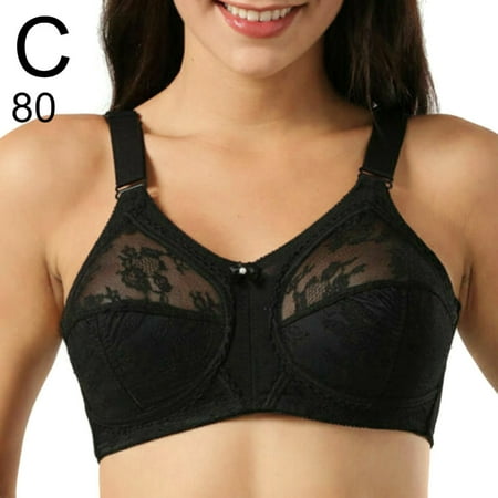 

Women Wireless Bra Non Wired Comfort Plus Size Sleep Full Coverage Bra(Black 80 C)