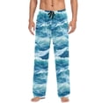 thumbnail image 7 of FORMRS Mens Pajama Pants with Pockets Soft Cotton Sleepwear Lounge Bottoms, Sizes S-2XL, Green Watercolor Ocean Waves, 7 of 7