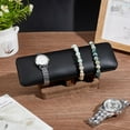 thumbnail image 4 of Wood Watch Display Stand 7.8x2.36x3.35inch T-Bar Bracelet Display Stands with Wooden Base Rectangle Bracelet Organizer Holder Watch Display Tower for Home Retail Display Black Imitation Leather, 4 of 8