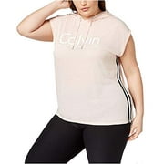 Calvin Klein Performance Plus Size Sleeveless Cropped Hoodie (Seashell, 3X)