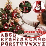 26 Letters Christmas Tree Decoration Pendant, Christmas Tree Personalized DIY Ornaments, Xmas Tree Hanging Decor (O)