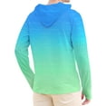 thumbnail image 5 of APTRO Men's UPF 50+ Sun Protection Hoodie Shirts Long Sleeve UV Outdoor Fishing Shirts SPF Rash Guard Shirts for Men Gradient Blue plus Green XL, 5 of 6