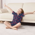 thumbnail image 3 of FORMRS Kids Short Sleeve Top and Pants Pajama Set Unisex Satin 2-Piece Sleepwear, Sizes 9-10Y, Blue Lobster Pattern, 3 of 8