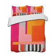 thumbnail image 2 of Pink Orange Full Size Down Alternative Comforter, Lightweight Comforter Quilt Bedding Set with Pillow Shams Geometric Modern Abstract Oil Painting All Seasons Bed Comforter Duvet Insert 78"x90", 2 of 7
