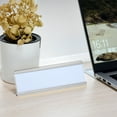 thumbnail image 6 of 2x7inch Aluminum Name Plate Holder, 2Pcs with White Blank Engraved Name Plate Silver Tone, 6 of 6