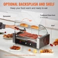 thumbnail image 4 of KFFKFF Sausage Grill Device with 7 Rollers, Capable of Holding 18 Hot Dogs, 1050W Power, Stainless Steel, Dual Temperature Control, Glass Canopy, Acrylic Lid, Bun Heating Rack, Detachable Oil Drip Pan, 4 of 9