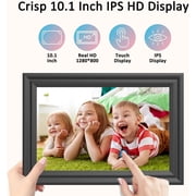 Digital Picture Frame WiFi 10.1 Inch Digital Photo Frame, Electronic Picture Frame, 16GB Storage, Auto-Rotate, IPS Touch Screen, Easy Setup and Share Photos and Videos via Free App from Anywhere