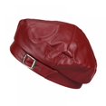 thumbnail image 2 of Women Beret Hat Leather Beret French Black Beret Artist Beret Cap, 2 of 2