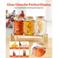 thumbnail image 4 of KFFKFF Beverage Dispenser, 3 Pack 1 Gallon Drink Dispensers for Parties, Glass Juice Dispenser with Wood Stand, Stainless Steel Spigot, Infuser, Iced Tea Lemonade Juice Water Dispensers, 4 of 9