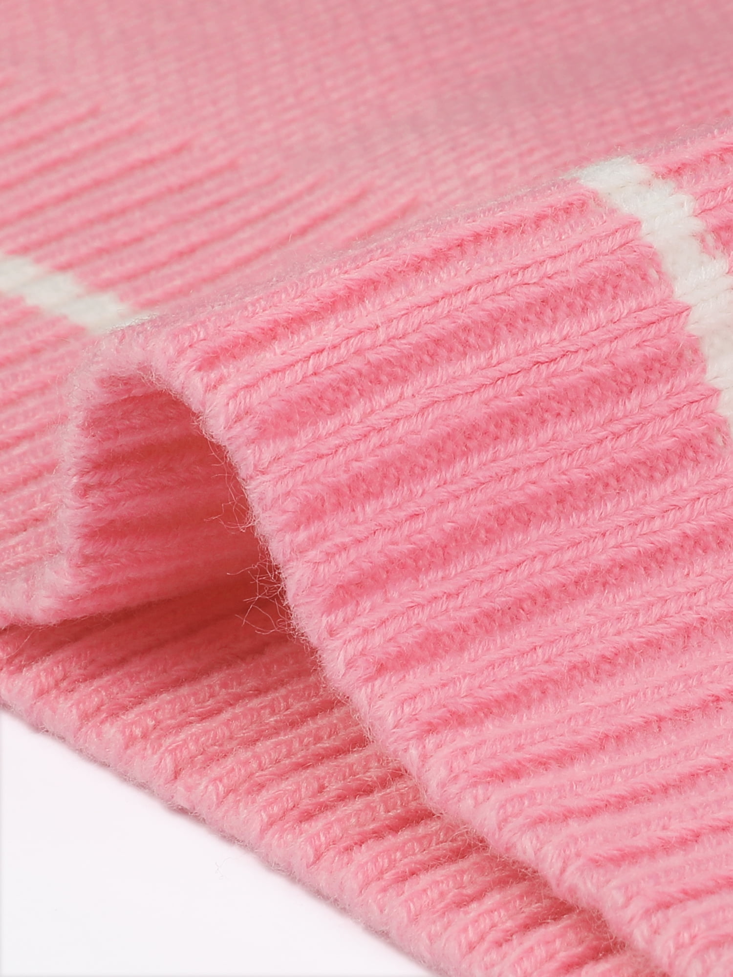 DARING DIVA Women's Plus V Neck Stripe Cable Knit Pullover Sweater Vest 4X Pink