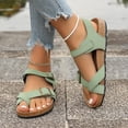 thumbnail image 4 of Pandaie Women's Thong Slide Sandals Cork Footbed Open Toe Summer Flip Flops Comfortable Slip on Slides Sandal with Ankle Buckles Strap Green 6, 4 of 9