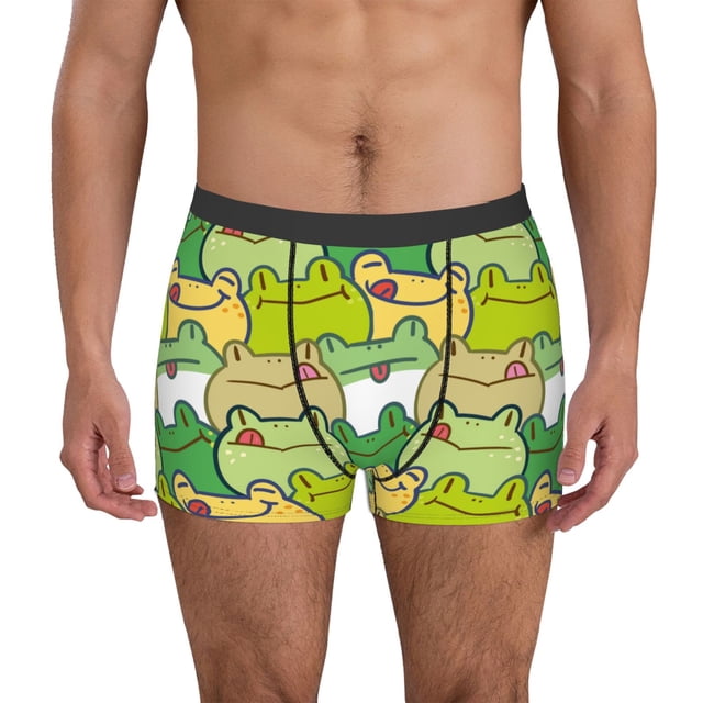 Balery Cartoon Frog Calzoncillos bóxer para hombre, ropa interior de algodón suave y transpirable con cinturilla de nailon-XX-Large