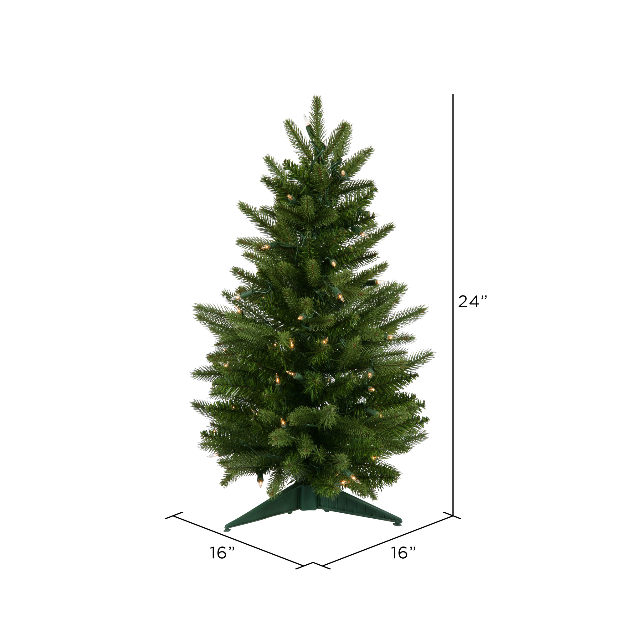 Vickerman 24" Fraser Fir Artificial Christmas Tree, Clear Dura-lit Lights - image 2 of 4