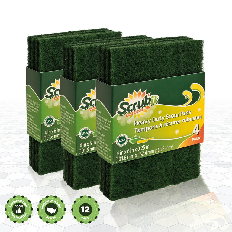 5 Pk =20 ) Scrub Buddies Green Pads Heavy Duty Scouring Cleaning 4 Each 4x  6