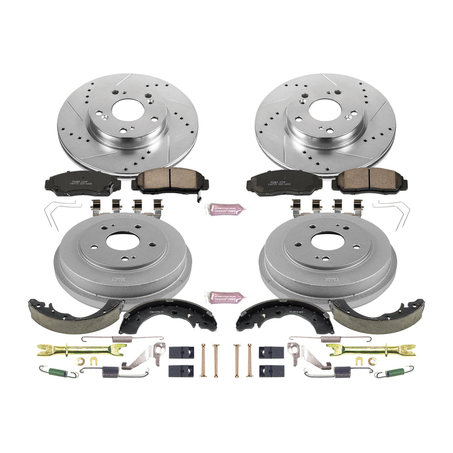 PowerStop Front and Rear Z23 Evolution Sport Brake Pad Rotor Drum and Shoe Kit Fits: HONDA Select Models K15113DK