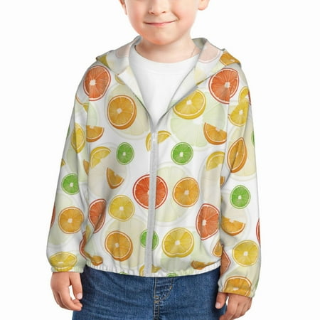 

Lukts Colorful Lemons Print Children s Long-Sleeved Sun Protection Clothing Hooded Sweatshirts for Boys and Girls Outdoor Sports-18 Months