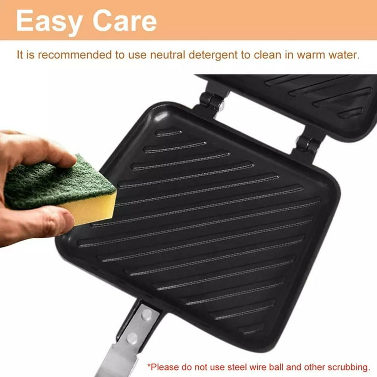 Double-Sided Frying Pan, Double-Sided Grill Pan,Non-Stick Frying Pan, Waffle Maker for Cake Toast Sandwich, Snack Griddle Pan for Breakfast