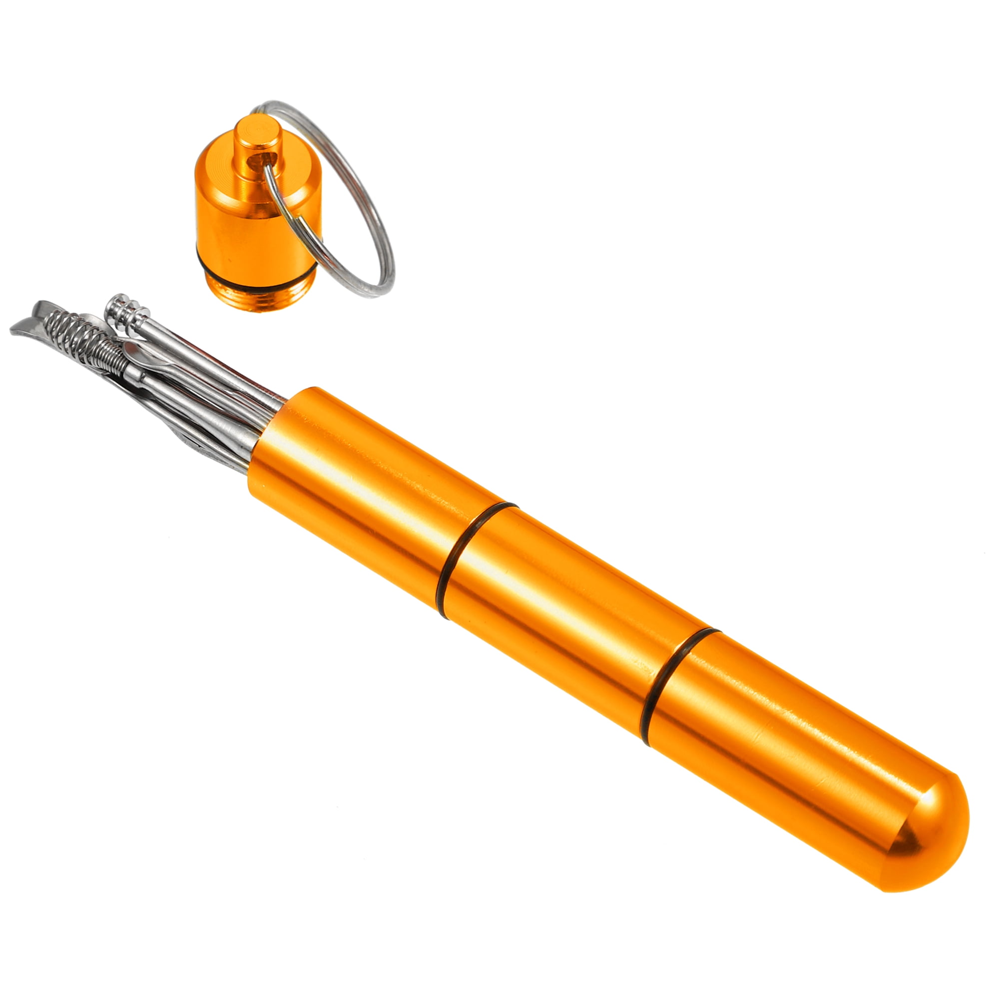 Unique Bargains Earwax Cleaning Tool Kit Portable Stainless Steel Gold Tone