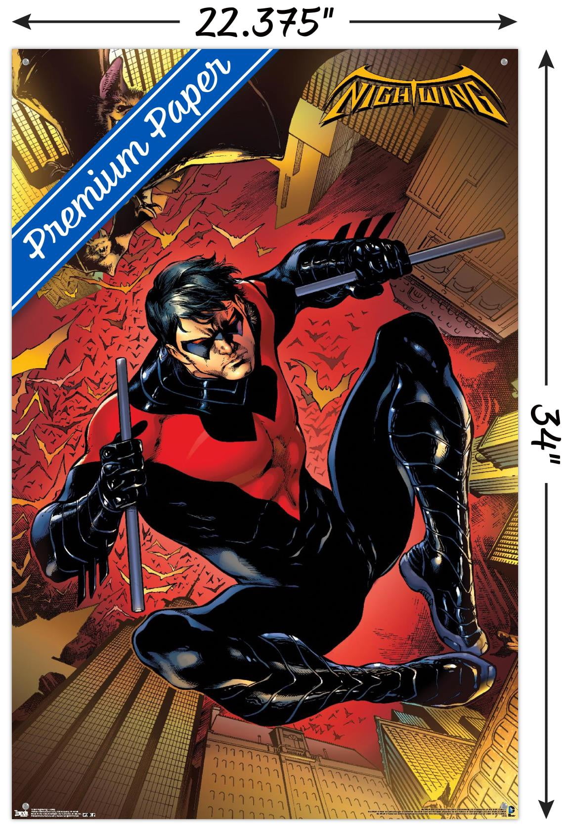 DC Comics - Nightwing - Jump Wall Poster with Push Pins, 22.375" x 34"