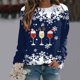 thumbnail image 3 of Gibobby Sudadera sin capucha y ocio para mujer holgado a la moda informal de casa con estampado navideño para mujer (Negro, L), 3 of 4