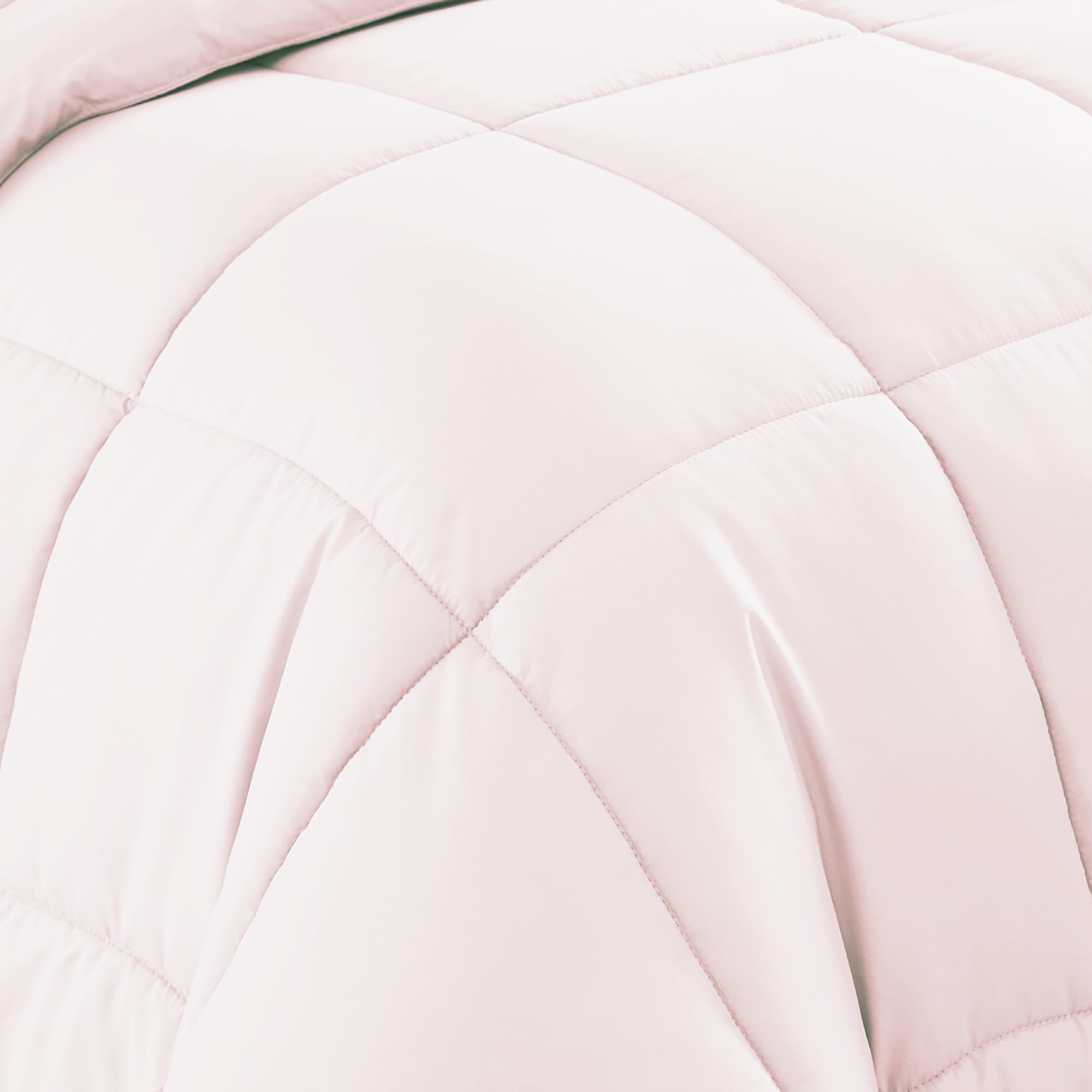 Luxury Pale Pink 7-piece Bed in a Bag Down Alternative Comforter Set, Queen