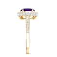 thumbnail image 4 of Rosec Jewels Oval Shape Amethyst Ring with Moissanite Halo for Women - 1 Carat - AAA Grade, 10K Yellow Gold, US 3.00, 4 of 9