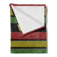 thumbnail image 2 of Jamaican Soft Flannel Fleece Throw Blanket, Knitted Effect Rastafarian Stripes Abstract Caribbean Culture Elements Tropical, Cozy Plush for Indoor and Outdoor Use, 60" x 80", Multicolor, by Ambesonne, 2 of 5