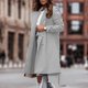 thumbnail image 4 of Abrigo de tela de lana con solapa de otoño e invierno para mujer, gabardina, abrigo largo, prendas de vestir Pompotops qwe15183, 4 of 6