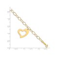 thumbnail image 2 of 14K Yellow Gold Oval Link Heart Bracelet, 2 of 3