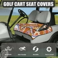 thumbnail image 3 of Renewold Golf Cart Seat Cover with Pockets Soft Breathable Quick Dry Golf Cart Towel Blanket Fits for EZGO Yamaha Club Cars and More 2 Person Seats, Hippie Flower Daisy Orange, 3 of 7