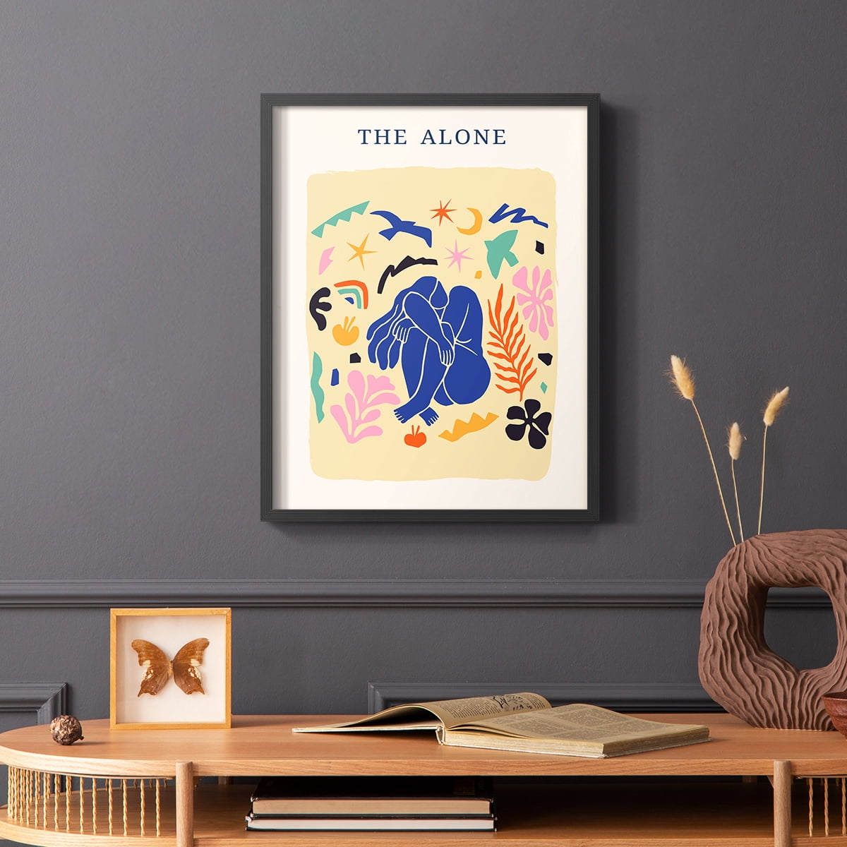 Matisse CDXLIII in Black Solid Wood Framed Print No Nail Hanging