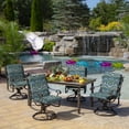 thumbnail image 6 of ARDEN Outdoor Dining Chair Cushion 20 x 20, Water Repellent, Fade Resistant 20 x 20, Sapphire Aurora Blue Damask, 6 of 12
