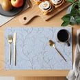 thumbnail image 2 of Blue Branches Placemats Set of 6, Vintage Art Farmhouse Placemats for Dining Table, Place Mats for Kitchen Tabletop, Waterproof Wipeable Dining Table Mats Set, 2 of 9