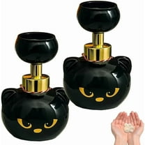 Minibee Cat Paw Soap Dispenser, 6.3" Cat Paw Print Soap Dispenser Pump Bottle, Cute Black Cat Soap Dispenser for Home (2PCS)