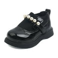 thumbnail image 4 of asdoklhq Girl's Shoes,Toddler Shoes Baby Girls Knitted Elastic Mouth Pearl Non-slip Small Leather Shoes Princess Shoes, 4 of 6