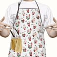thumbnail image 2 of White Christmas Santa Pattern Apron-Garden Aprons for Women with Pockets-Cotton Linen Waterproof Kitchen Cooking Gardening Aprons Adjustable for Kitchen,Cooking,BBQ and Salon 33"x27", 2 of 7