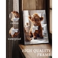 thumbnail image 2 of Drsoum Funny Highland Cow Bathroom Wall Art Rustic Cute Bathroom Canvas Prints for Bathroom Restroom Decor 8x10in4pcs Natural Framed, 2 of 5