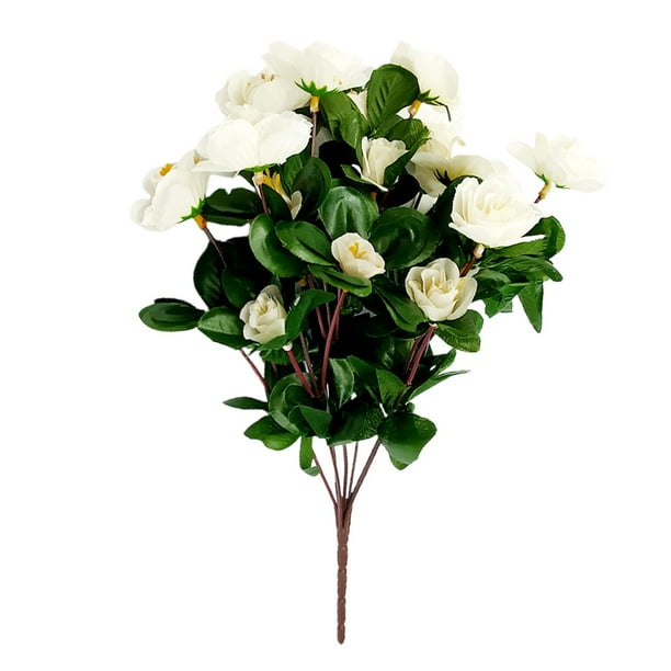 Outdoor Indoor Silk Flower Artificial Red Azalea Bush Artificial Azalea Floral
